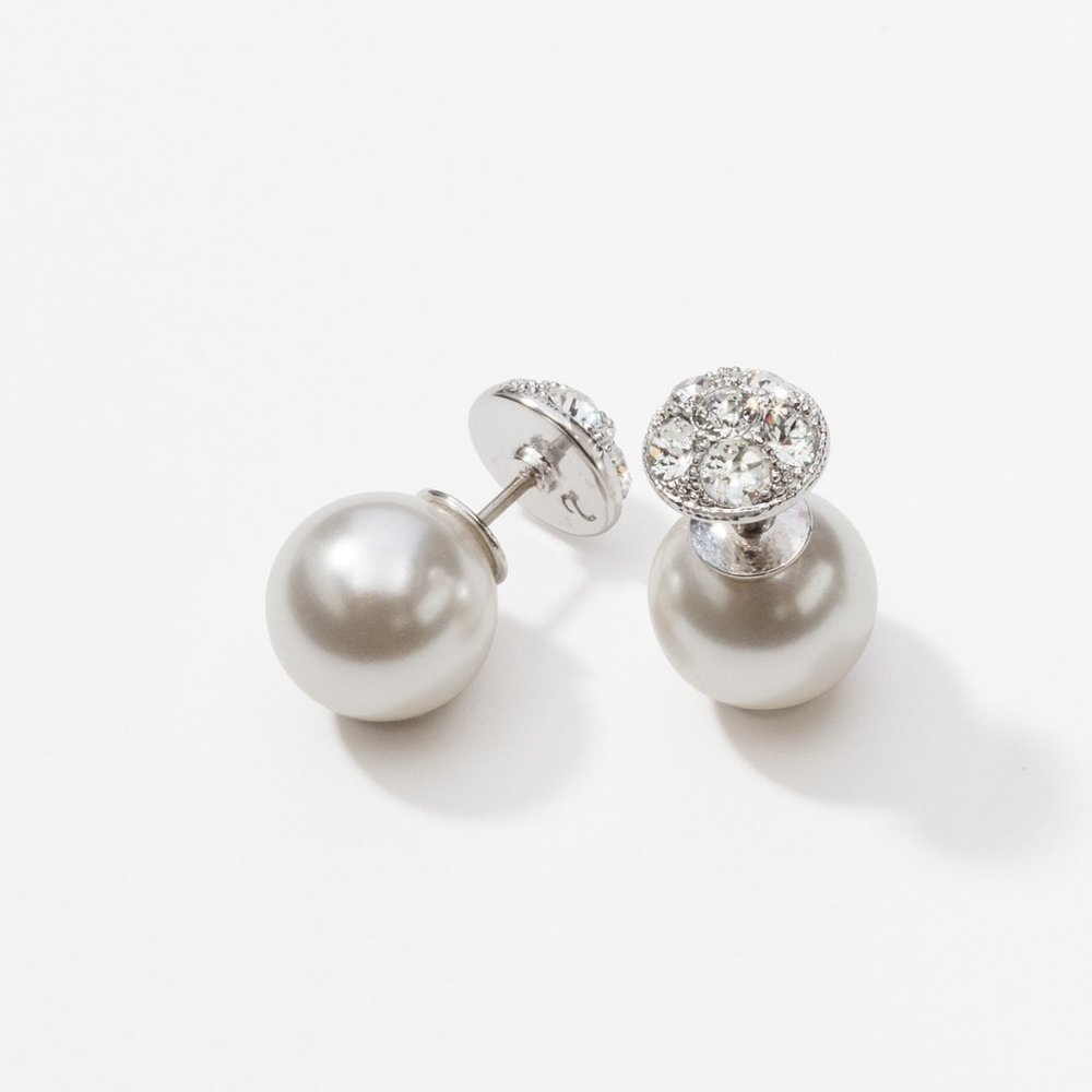 Flipside Earrings, White Pearl